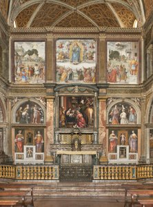 Udsigt over freskoerne med tilbedelsen af de tre konger af Bernardino Luini