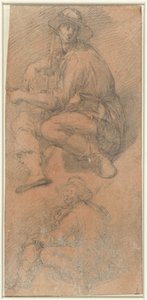 To figurstudier af en siddende mand