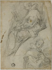 To Studier af Karteusere (recto); Tre skitser af hoveder af karteusere (verso)