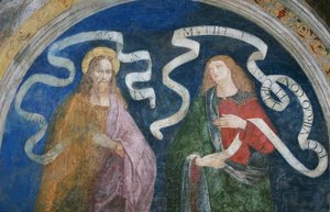 Apostlen Andreas og profeten Esajas - Apostlen Andreas og profeten Esajas, af Pinturicchio, Bernardino, Workshop of (1454-1513). Frisk