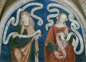 Le prophete Baruch et la sibylle samienne - Profeten Baruch og den samiske sibylle, af Pinturicchio, Bernardino, Workshop of (1454-1513). Fresco