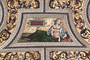 Delphic Sibyl, detalje af Sibyllerne (fresco af Bernardino di Betto Pinturicchio
