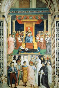 Pius II kanoniserede den hellige Katarina af Siena i 1461 af Bernardino di Betto Pinturicchio