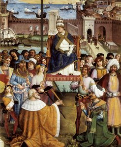 Pave Pio (Pius) II velsigner flåderne inden han forlod Ancona til Det Hellige Land den 15. august 1464, detaljer