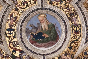 Johannes evangelisten, detalje af De fire evangelister (fresco af Bernardino di Betto Pinturicchio