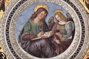 St. Matthæus, detalje af De fire evangelister (fresco af Bernardino di Betto Pinturicchio