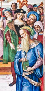 Piccolomini-biblioteket, den nordøstlige mur: "Aeneas Sylvius holder en tale for kong James I af Skotland, vinteren 1435" af Bernardino di Betto Pinturicchio