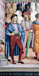 Piccolomini-biblioteket, sydvestvæggen: “ Pius II kanoniserer St. Catherine of Siena, 29. juni af Bernardino di Betto Pinturicchio