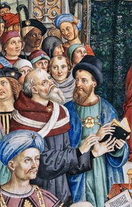 Piccolomini-biblioteket, sydvestvæggen: “ Pius II præsiderer over Mantuas kost, 1. juni af Bernardino di Betto Pinturicchio