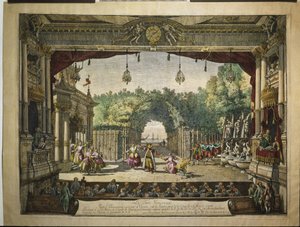 Ballet Le Turc Généreux i Wiener Burgtheater, 1758 af Bernardo Bellotto