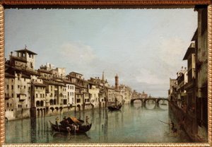 Arno i Firenze med Ponte Santa Trinità af Bernardo Bellotto
