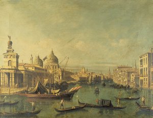 Indgang til Canal Grande, Venedig (olie på lærred) af Bernardo Bellotto