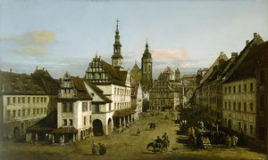 Tysk: Städtebild (Markedsplads i Pirna) Markedspladsen i Pirna af Bernardo Bellotto