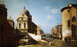 Santa Maria dei Miracoli med en del af Santa Maria Nova, Venedig af Bernardo Bellotto