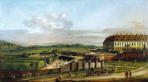 Schlosshof Slot set fra nord af Bernardo Bellotto