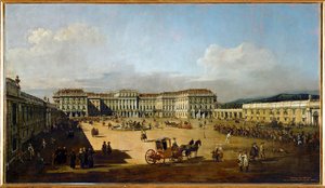 Schönbrunn-slottet set fra indgangspartiet (maleri) af Bernardo Bellotto
