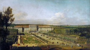 Schönbrunn-paladset set fra haverne, mellem 1758 og 1761