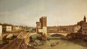 Broen ved Delle Navi, Verona af Bernardo Bellotto