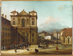 Freyung i Wien, Østrig, set fra nordvest (olie på lærred) af Bernardo Bellotto