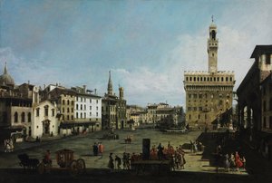 Piazza della Signoria i Firenze, 1742 af Bernardo Bellotto