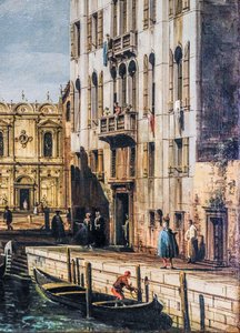 Rio dei Mendicanti og Scuola di San Marco (olie på lærred) af Bernardo Bellotto