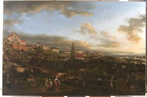 Udsigt over Warszawa med Ordynacki-paladset, 1772 af Bernardo Bellotto