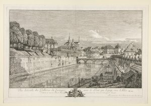 Udsigt over Zwinger, Dresden af Bernardo Bellotto