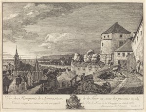 Udsigt over voldene i Sonnenstein af Bernardo Bellotto