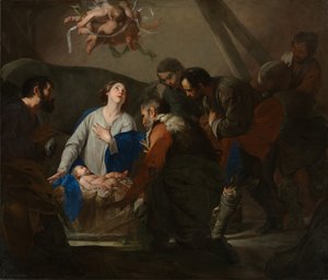 Tilbedelse af hyrderne af Bernardo Cavallino