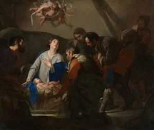 Hyrdernes tilbedelse, c.1650 af Bernardo Cavallino