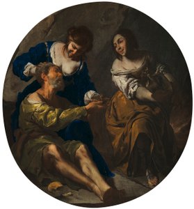 Lot og hans døtre af Bernardo Cavallino