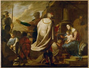 The Adoration of the Magi ... (maleri på lærred) af Bernardo Cavallino