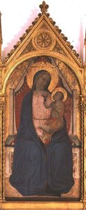 Madonna og barn (tempera på panel)