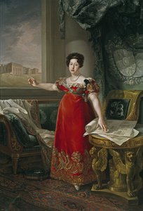 Marie Isabelle de Braganza, Infanta af Portugal, Dronning Consort af Spanien - Maria Isabel af Portugal (1797-1818), foran Prado-museet, af Lopez Piquer, Bernardo (1801-1874). olie på lærred af Bernardo Lopez y Piquer