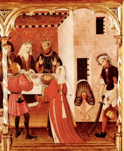 Altertavle af Sankt Johannes, detalje, der repræsenterer Sankt Johannes Døberen halshugget