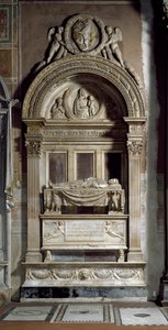 Leonardo Brunis begravelsesmonument. Skulptur af Bernardo Rossellino