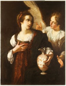 Hagar og englen, kort efter 1630 (olie på lærred)