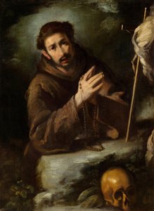 Saint Francis in Prayer, ca. 1620/1630 (olie på lærred) af Bernardo Strozzi