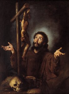 Sankt Frans af Assisi tilbeder korsfæstelsen af Bernardo Strozzi