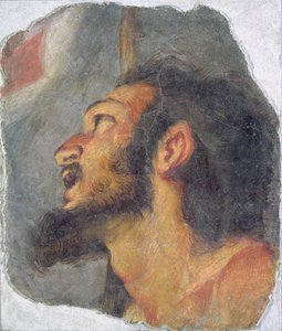 Johannes Døberens hoved, fragment fra en fresco af Bernardo Strozzi