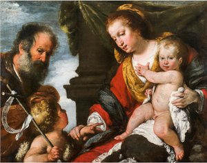 Den hellige familie. af Bernardo Strozzi