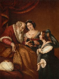 Ester beder Ahasverus om nåde af Bernardo after Strozzi