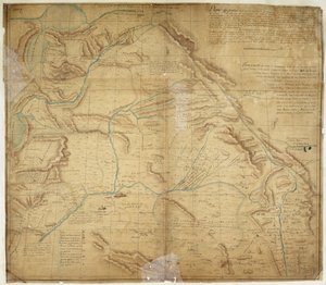 Kort over den største del af New Mexico og en del af Upper California af Bernardo de Miera y Pacheco