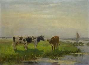 Køer i Engen af Bernardus Antonie van Beek