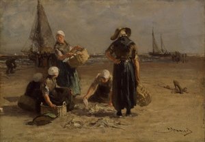 Fishwives on the Beach (olie på lærred)
