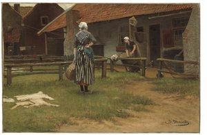 Vaskedag (olie på lærred)
