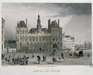 Hotel de ville, Paris, 1832 (farvegravering)