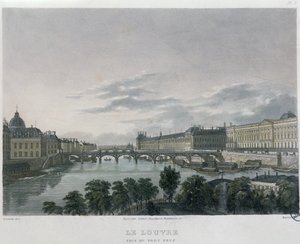 Pont eller Passerelle des Arts, Paris, 1832 (farvegravering)