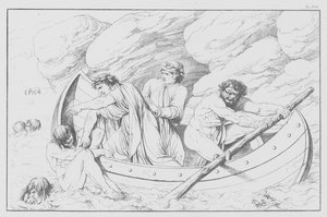 Dantes guddommelige komedie, Inferno (Helvede), planche XIV (litografi) af Bernhard Schuler