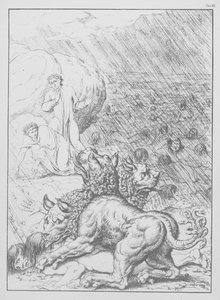 Dantes Guddommelige Komedie, Inferno (Helvede), planche XI (litografi) af Bernhard Schuler